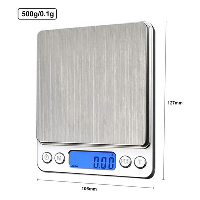 Skaitmeninės virtuvės svarstyklės Mažos papuošalų svarstyklės Skaitmeninės svėrimo svarstyklės maisto tikslios LCD papuošalų svarstyklės Elektroninės svoriai 500g-2kg