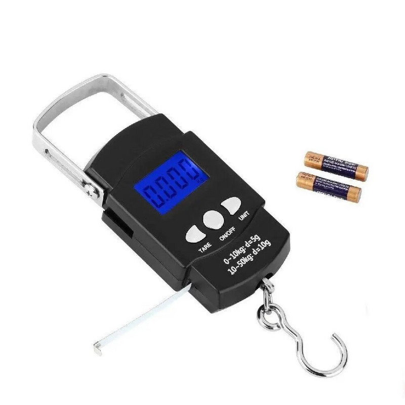 50kg/10g prijenosna LCD elektronička ručna vaga putna viseća riblja vaga s 100 cm dugim uvlačivim mjeračem