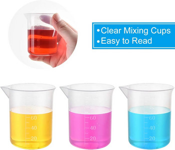 100 ml мерителна чаша прозрачна пластмасова везна чаша чаша химическа лаборатория чаши смола вода кухненски инструменти за печене контейнер