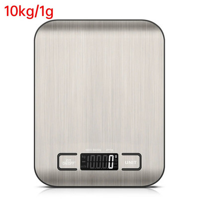 5/10KG elektronička kuhinjska vaga od nehrđajućeg čelika s digitalnim zaslonom za nakit Vaga za hranu prijenosna električna vaga za kuhinju