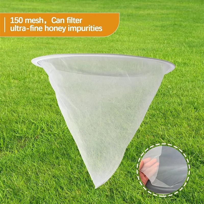Méhméz szűrő precíziós szitaszűrő tölcsér alakú nejlon szennyeződések szűrése háló méhészeti speciális szerszámok