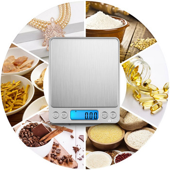 ORIA Цифрова кухненска везна 500g/ 0,01g Мини джобна везна за бижута Преносим LCD дисплей Везна за готвене на храна