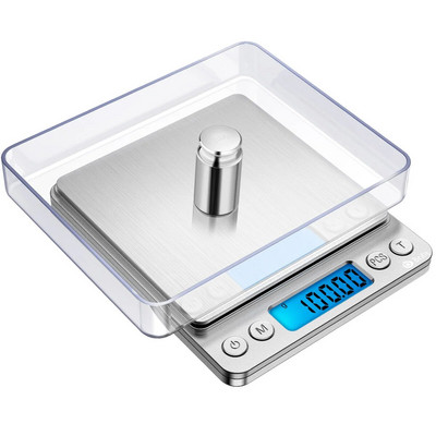 ORIA Digitalna kuhinjska vaga 500g/ 0,01g Mini džepna vaga za nakit Prijenosni LCD zaslon Vaga za kuhanje hrane