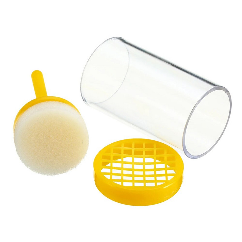 1 vnt. Bičių karalienės karalienės bičių ženklinimas auginimo žymeklis Etiketės žymeklis Geltonas plastikinis butelis Vabzdžių bičių ūkio identifikavimo įrankiai