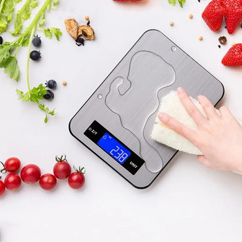 Цифрова кухненска везна Тип зареждане (батериите не са включени) Неръждаема стомана Докосване за включване 20 кг Цифрово тегло в грамове 2023