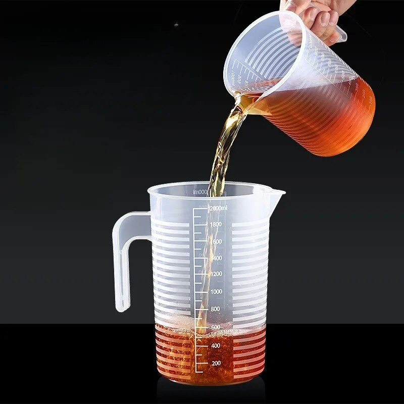 Pahar de măsurat gradat din plastic transparent premium, unealtă de bucătărie cu gura de turnare, ceașcă de măsurare pentru lichid, ceașcă pentru amestecare DIY