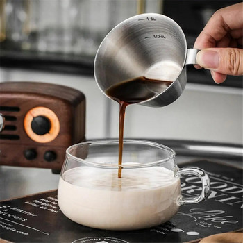 Φλιτζάνι εκχύλισης Μηχανή Espresso από ανοξείδωτο ατσάλι με ζυγαριά 90ml Μικρό σετ εργαλείων χονδρικής καφέ Φλιτζάνι μέτρησης Creative Ounce Cup