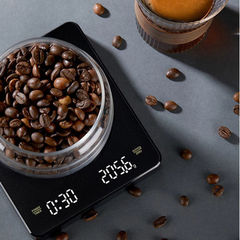 Цифрова везна за кафе 3KG/0,1g 250mAh Type-C Зареждане Кухненска везна с таймер Печене на храна Топлоустойчив материал