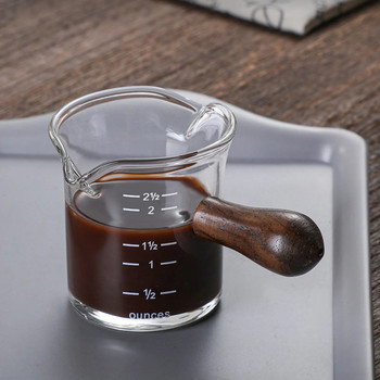 ΝΕΟ φλιτζάνι καφέ εσπρέσο φλιτζάνι ουγγιάς με ζυγαριά και ξύλινη λαβή μετρητή γυαλί με υψηλό βοριοπυριτικό