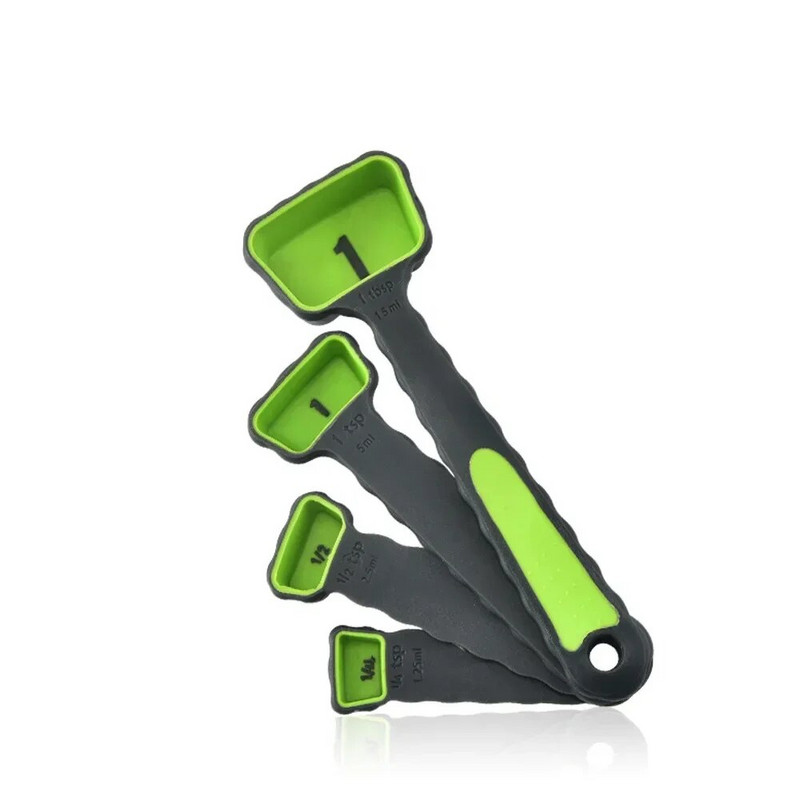 Šarena sklopiva silikonska mjerna žlica set mjernih posuda set za pečenje od četiri silikonske mjerne žličice kuhinja 4PC