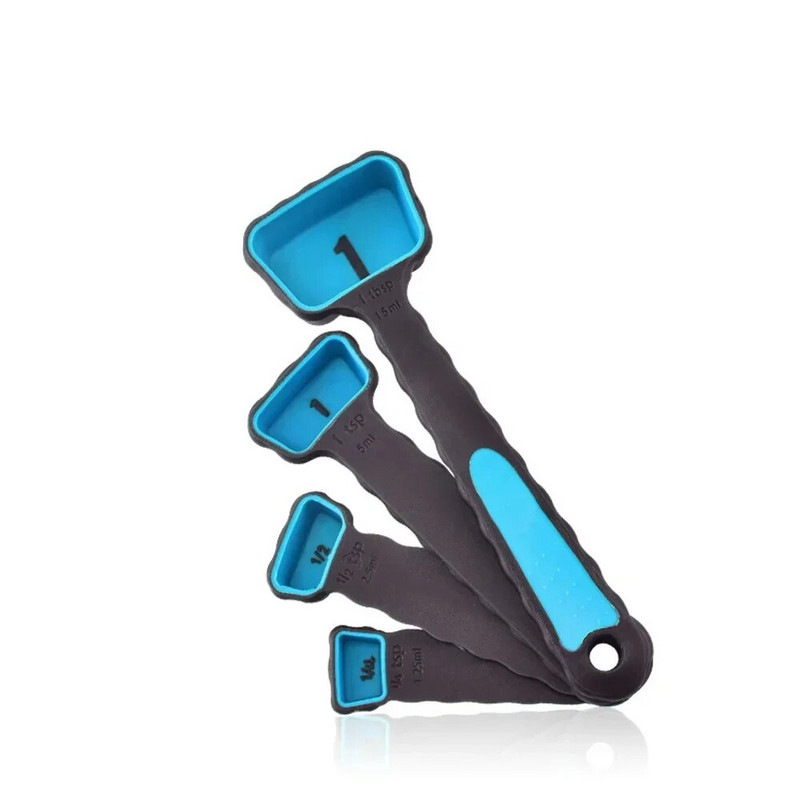 Šarena sklopiva silikonska mjerna žlica set mjernih posuda set za pečenje od četiri silikonske mjerne žličice kuhinja 4PC