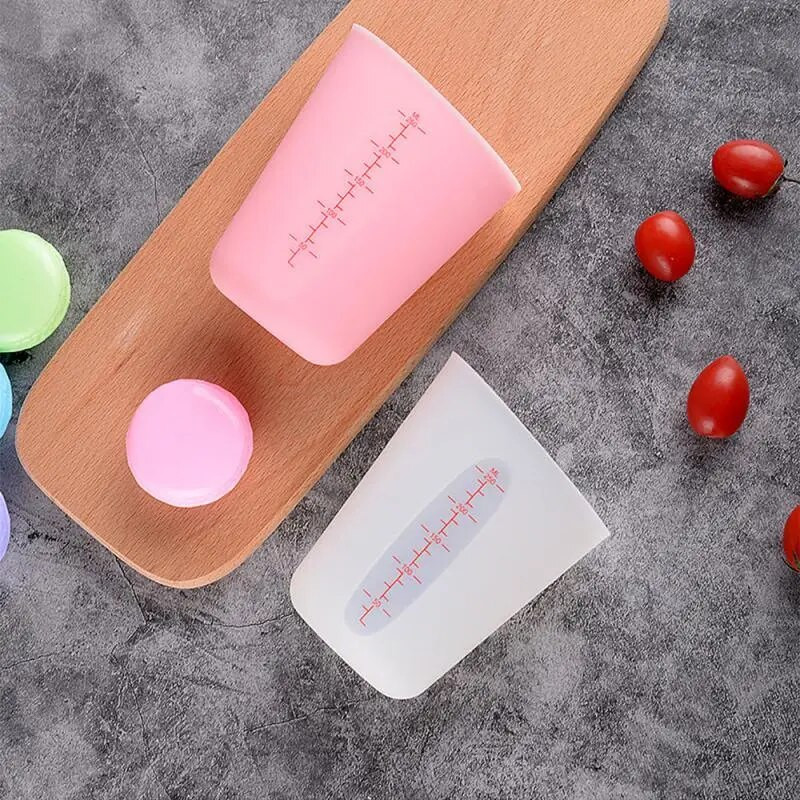 Silikoninis matavimo puodelis Dvigubas minkštas matavimo puodelis Pieno puodelis Kepimo įrankiai Rankų darbo matavimo puodelis