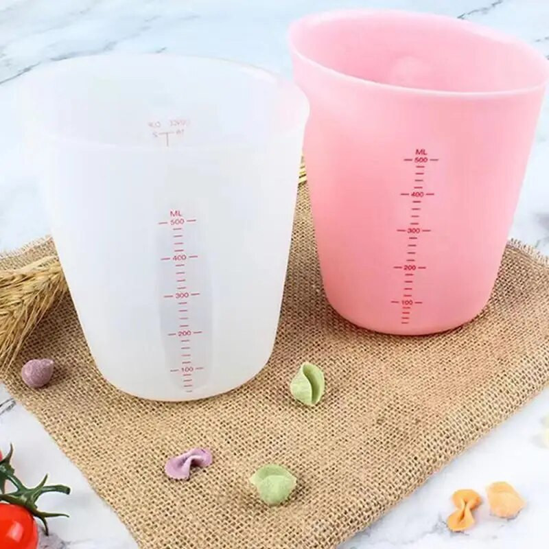 Silikoninis matavimo puodelis Dvigubas minkštas matavimo puodelis Pieno puodelis Kepimo įrankiai Rankų darbo matavimo puodelis