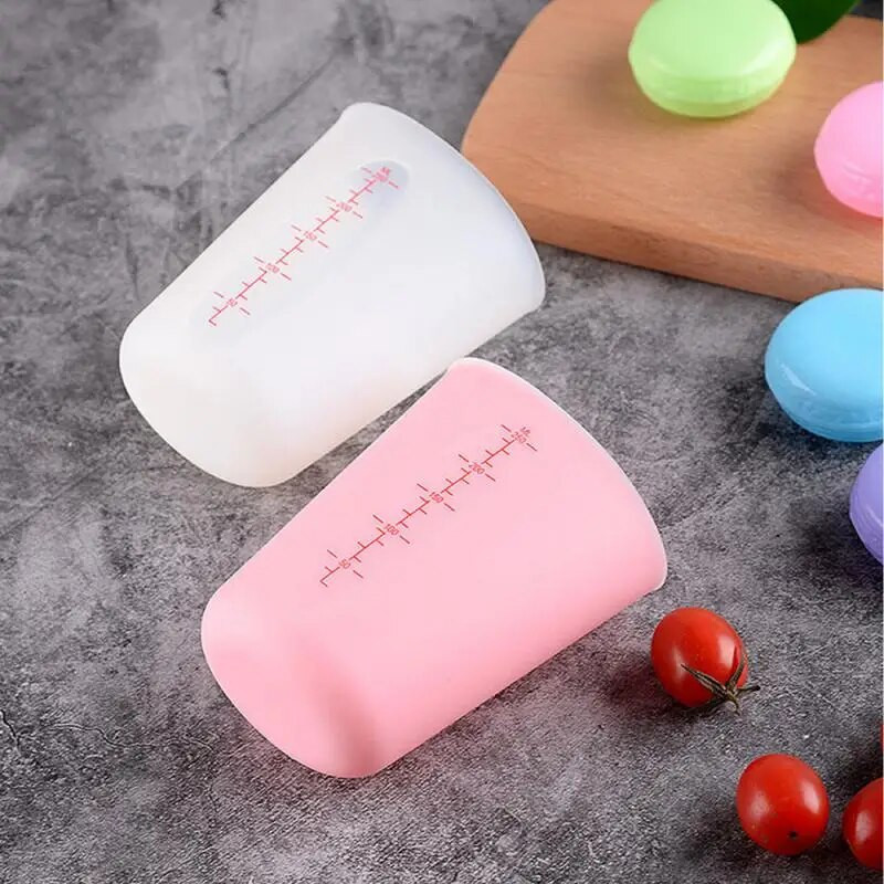 Silikoninis matavimo puodelis Dvigubas minkštas matavimo puodelis Pieno puodelis Kepimo įrankiai Rankų darbo matavimo puodelis