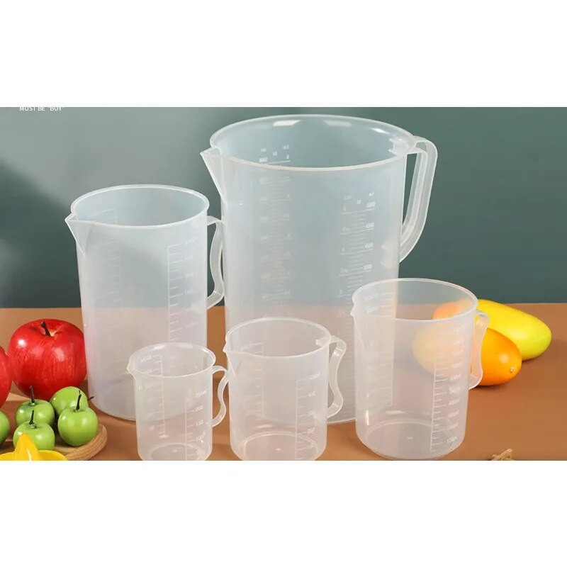 Laboratorinis plastikinis matavimo puodelis, 1000 ml puodelio puodelis, graduota bandymo stiklinė, tūrio matavimo puodeliai, virtuvės laboratorija