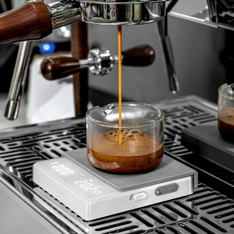 Mažos espreso kavos virtuvės svarstyklės Mini Smart Timer USB 2kg/0.1gg/oz/ml Pad Vyro Moteris Dovanų skaitmeninės svarstyklės
