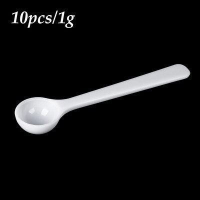10 vnt. 1/3/5/10 g plastikiniai matavimo šaukštai kaušelis vaikams pieno miltelių / kavos / baltymų daugiafunkcis namų virtuvės priedas