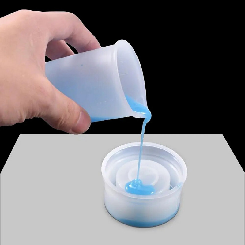 Silikoninis pasaulis 100 ml silikoninis matavimo puodelis su skaidriomis svarstyklėmis, epoksidinės dervos mišrus puodelis, nelimpantis „pasidaryk pats“ papuošalų kūrimo virtuvės įrankiai