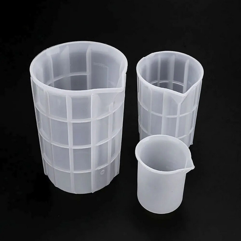 100/300/700 ml silikoninis matavimo puodelis „pasidaryk pats“ papuošalų gamybos įrankiai Kepimo įrankiai Epoksidinės dervos puodelis mišrus silikoninis matavimo puodelis