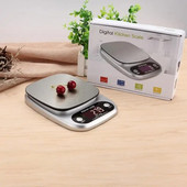 Kuhinjska vaga za kućanstvo, elektronička vaga za hranu, vaga za pečenje, mjerni alat, platforma od nehrđajućeg čelika s LCD zaslonom 5 kg/0,1 g