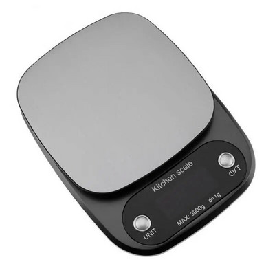 Kuhinjska vaga za kućanstvo, elektronička vaga za hranu, vaga za pečenje, mjerni alat, platforma od nehrđajućeg čelika s LCD zaslonom 5 kg/0,1 g