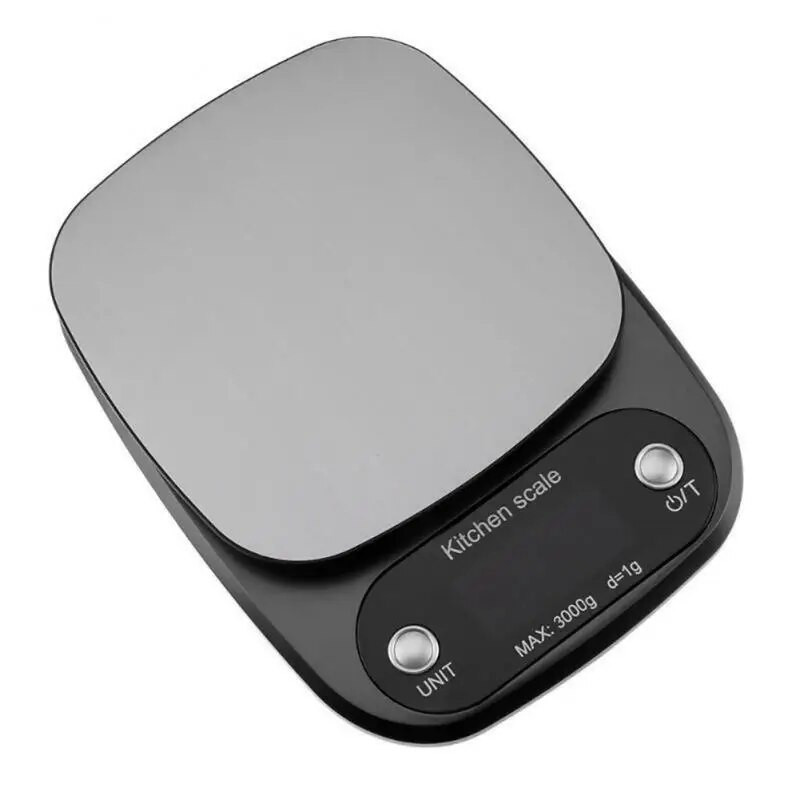 Kuhinjska vaga za kućanstvo, elektronička vaga za hranu, vaga za pečenje, mjerni alat, platforma od nehrđajućeg čelika s LCD zaslonom 5 kg/0,1 g