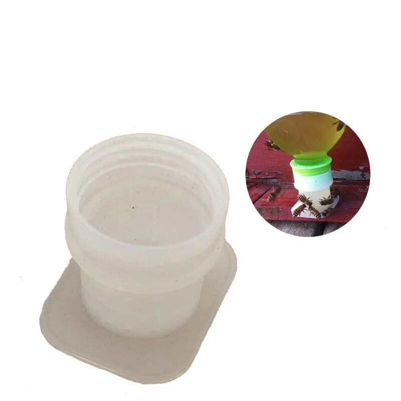 10PCS pojilica za pčele, tip rupe za iglu, hranilica za pčele protiv utapanja, oprema za pojenje pčela, plastična bijela posuda za vodu, alat za pčelarstvo