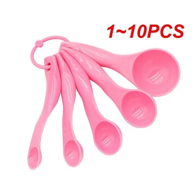 1 ~ 10 bucăți set de 5 bucăți de linguri de măsurare colorate, la scară dublă, unelte de bucătărie pentru copt, lapte praf, linguri de măsurat din plastic de culoare