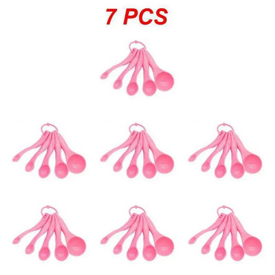 1 ~ 10 vnt. 5 dalių spalvingų matavimo šaukštų rinkinys Dvigubas virtuvės kepimo įrankiai Pieno miltelių spalvos plastikiniai matavimo šaukštai