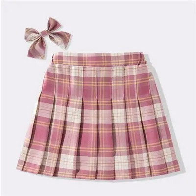 Lányok iskolai egyenruha pliszírozott szoknyák magas derekú A vonalú kockás szoknya Szexi JK egyenruha Egyetemi stílusú diák alkalmi rövid szoknyák