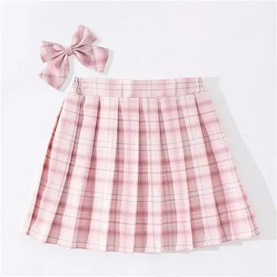 Lányok iskolai egyenruha pliszírozott szoknyák magas derekú A vonalú kockás szoknya Szexi JK egyenruha Egyetemi stílusú diák alkalmi rövid szoknyák