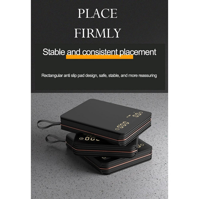 Cantar electronic de cafea de bucatarie cu temporizator 2 kg/0,1 g Afisaj LCD de inalta precizie Cantar espresso de incarcare USB pentru cantarirea alimentelor