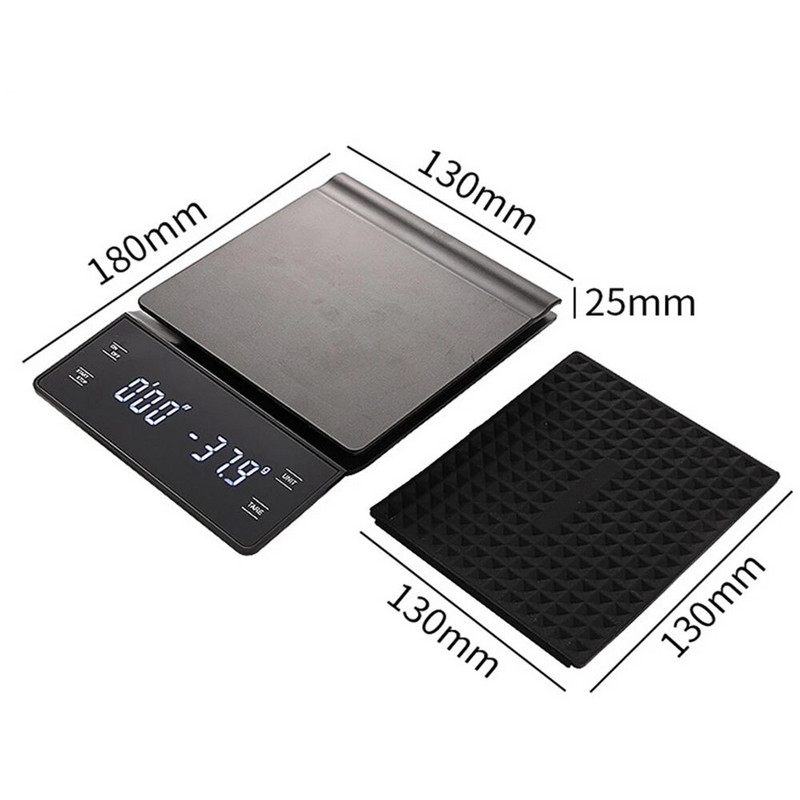 Išmaniosios kavos svarstyklės Virtuvės maisto svarstyklės Skaitmeninės elektroninės svarstyklės su laikmačiu Tikslios papuošalų svarstyklės Mini buitinės svarstyklės