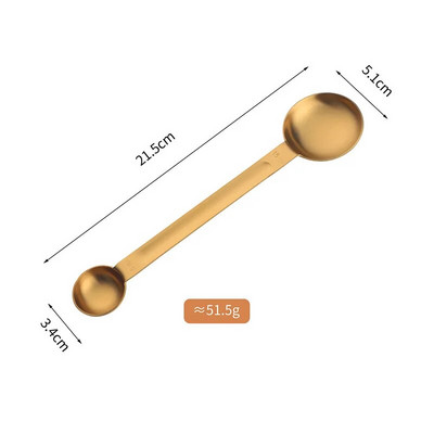 1 vnt. 15 ml + 5 ml daugiafunkcis nerūdijančio plieno dvigalvis matavimo šaukštas kavos miltelių prieskonių matavimo šaukštas virtuvės kepimo įrankiai