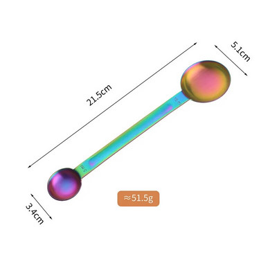 1 vnt. 15 ml + 5 ml daugiafunkcis nerūdijančio plieno dvigalvis matavimo šaukštas kavos miltelių prieskonių matavimo šaukštas virtuvės kepimo įrankiai
