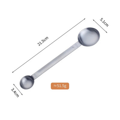 1 vnt. 15 ml + 5 ml daugiafunkcis nerūdijančio plieno dvigalvis matavimo šaukštas kavos miltelių prieskonių matavimo šaukštas virtuvės kepimo įrankiai