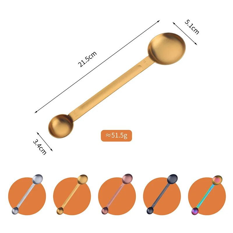 1 τεμ 15ml+5ml Ανοξείδωτο ατσάλι πολλαπλών χρήσεων Διπλή κεφαλή μεζούρα για καφέ σε σκόνη μπαχαρικών μεζούρα Εργαλεία ψησίματος κουζίνας
