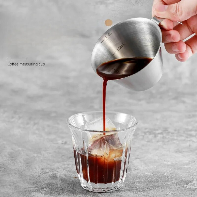 100 ml Mjerna šalica od nehrđajućeg čelika Espresso šalice Mali vrč za kavu Mlijeko Vrč Barista Espresso šalica Mjera za šalice Kuhinjski alati