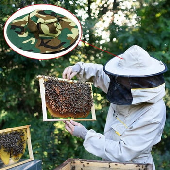 Камуфлажна защитна пчелна шапка против насекоми пчелна дишаща пчелна шапка Защитна шапка на открито Ghillie Beekeeper Suit