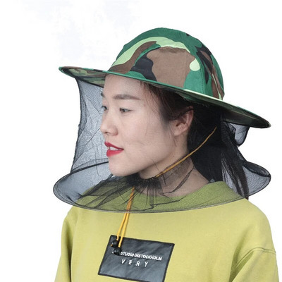 Камуфлажна защитна пчелна шапка против насекоми пчелна дишаща пчелна шапка Защитна шапка на открито Ghillie Beekeeper Suit