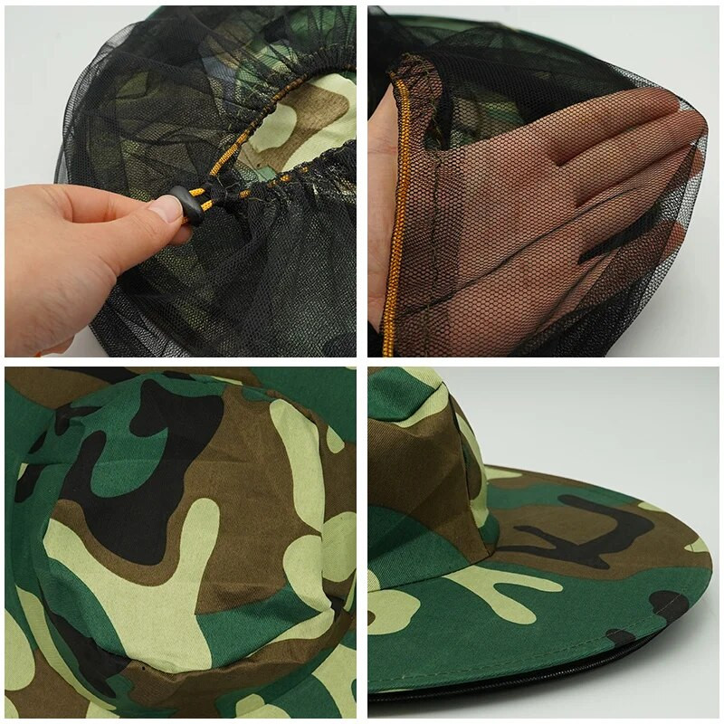 Kamufliažinė bičių laikymo apsauginė bičių kepurė nuo vabzdžių, bičių kvėpuojanti bitininkų kepurė, apsauga lauke Ghillie bitininko kostiumas