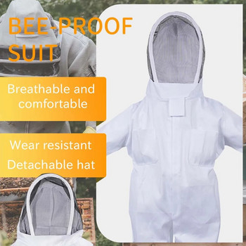 Ολόσωμη μελισσοκομική ενδυμασία Επαγγελματικοί μελισσοκόμοι Προστασία μελισσών Φόρεμα με καπέλο ασφαλείας Safty Veil Όλος ο εξοπλισμός σώματος