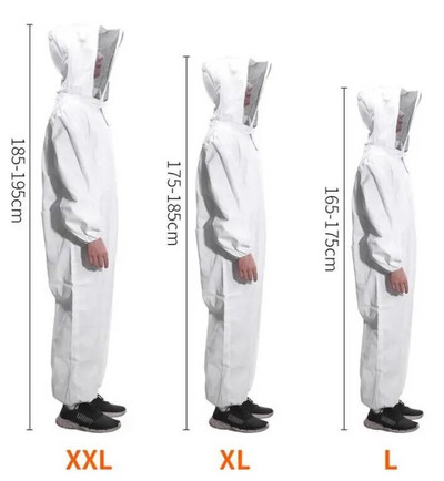 Bitininko kostiumas, apsauginė striukė su kepure, skirta kovai su bičių žvejyba Orui laidus šydas Bitininkystės įrankiai Bitėms atsparūs drabužiai 1 rinkinys