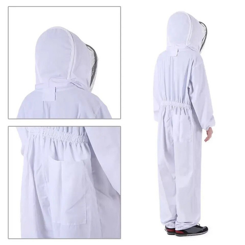 Bitininko kostiumas, apsauginė striukė su kepure, skirta kovai su bičių žvejyba Orui laidus šydas Bitininkystės įrankiai Bitėms atsparūs drabužiai 1 rinkinys