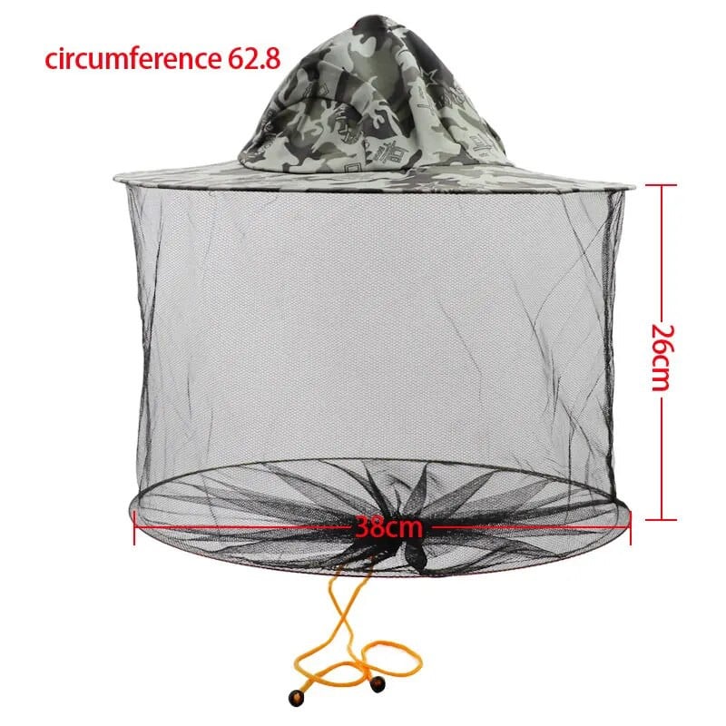 Pălărie pentru apicultura Camuflare țânțari Albină Plasă de insecte Voal Pălărie Căciuli de pescuit Cap Față Protecție pentru gât stea cu cinci colțuri