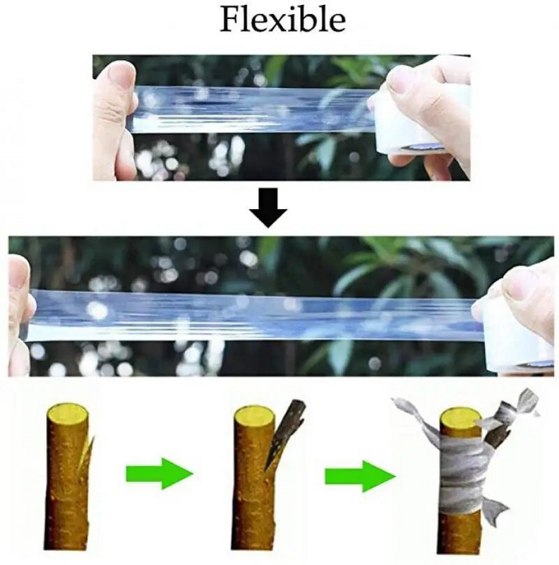 PE skiepijimo juosta plėvelė Lipni sodo medžiai augalai sodinukai vynmedis pomidorų skiepijimo priedai Tamprus 2/2,5/3 cm plotis