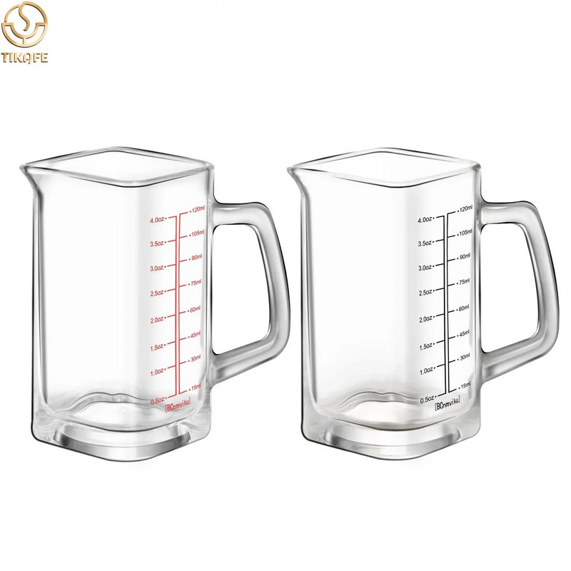 120 ml visoka borosilikatna čaša za espresso kavu Mjerna šalica Prozirne čaše za vino Kuhinjski pribor za kućne bariste