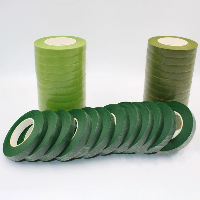 30 kiemo 12 mm lipni puokštė gėlių stiebo juosta Dirbtinės gėlės kuokelių vyniojimas Floristas Žalios juostos „Pasidaryk pats“ gėlių reikmenys