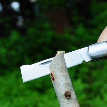 Εργαλεία εμβολιασμού Πτυσσόμενο μαχαίρι κλαδέματος εμβολιασμού Επαγγελματικό κοπτικό εμβολιασμού κήπου Μαχαίρι εμβολιασμού Ξύλινη λαβή από ανοξείδωτο χάλυβα