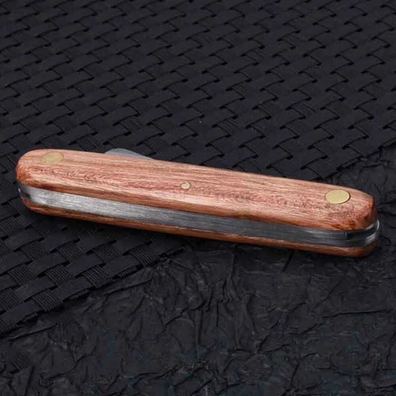 Oltóeszközök Összecsukható oltóvágó kés Professzionális kerti oltóvágó rozsdamentes acél fa nyelű oltókés